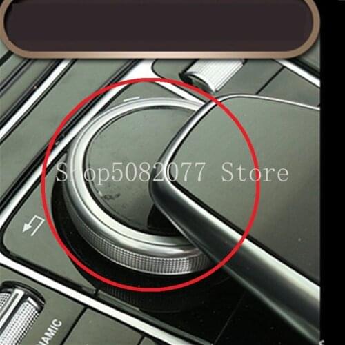 47mm Aluminum Cover Multimedia Knob DecorationEmblems Stickers Console Knob Badges for Mercedes Benz AMG Apple Tree Gold Silver
