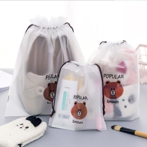 5PCS/PVC storage bag travel storage transparent drawstring pocket gift bag Christmas gift packaging bag travel portable shoe bag