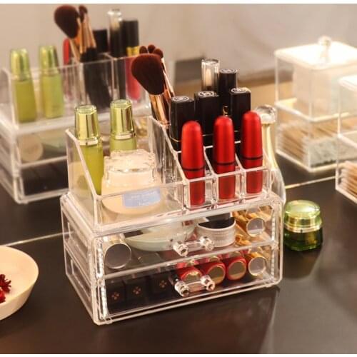 Acrylic Makeup Organizer Lipstick Holder Box Jewelry Storage Make up Powder Eyeshadow Organizer Jewelry Cosmetic Drawer Box