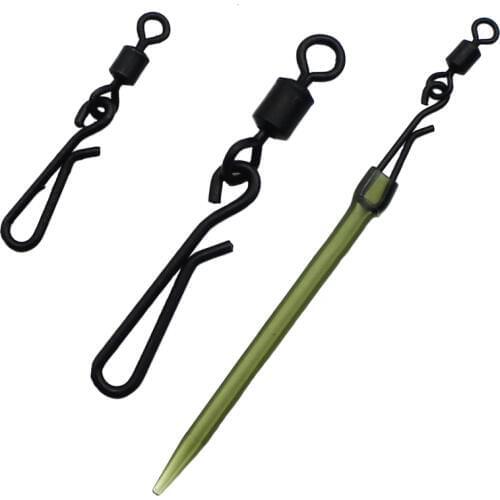 20PCS Carp Fishing Accessories Hanging Snap Swivels Standard Size 8/12 Quick Change Carp Rigs Hooklink Snap Bait Connector Clips