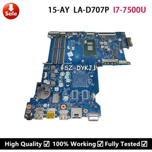 For HP 15-AY 250 256 G5 Notebook PC Motherboard I7-7500 CDL50 LA-D707P 909211-001 909211-601 910469-601 910469-001 Mainboard