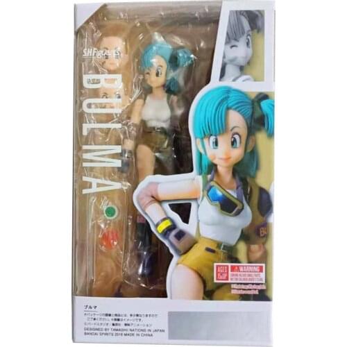 Action Anime Dragon-ball Buruma Mfg Series Shf Figures Toys For Children Dragon-ball-z Bulma Change Face Dolls Collectible Gifts