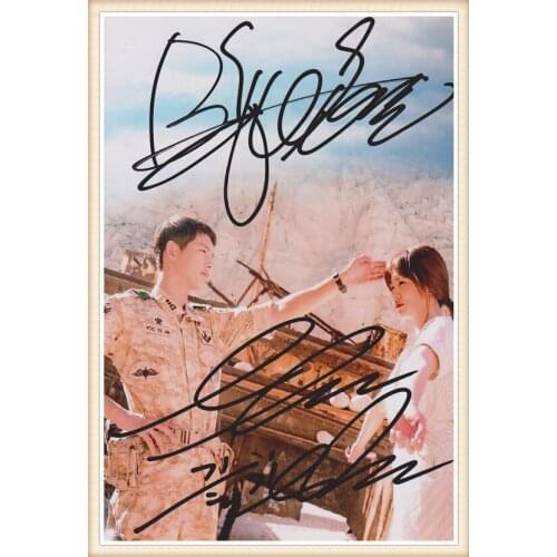 Song Joong Ki Song Hye Kyo autographed photo Descendants of the sun 4*6 inches famous actor collection freeshipping 04.2016 05