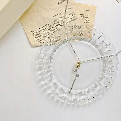 GorGor Necklace Women Fashion Statement Yellow Rose Three-dimensional Pendant Vintage Creative Party Trendy Jewelry XL-066