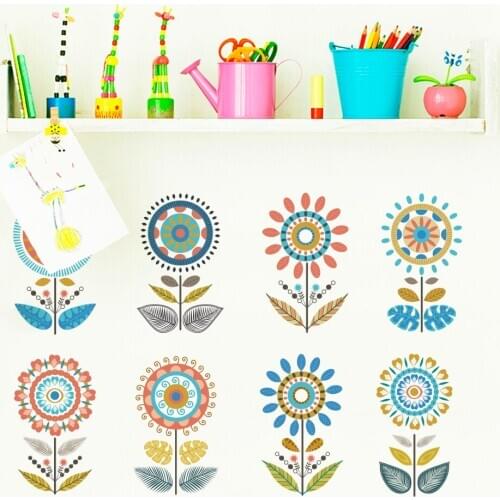 Beautiful Garden sunflower flower Butterfly 3d wall Stickers DIY Wall Decals Home decor Living Room Bedroom Window Baseboard