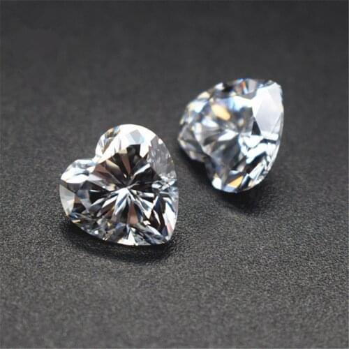 Grade AAA Cubic Zirconia Heart Shape Faceted Gemstone Heart Shaped Cut Cubic Zirconia Multiple Sizes to Choose GZ27