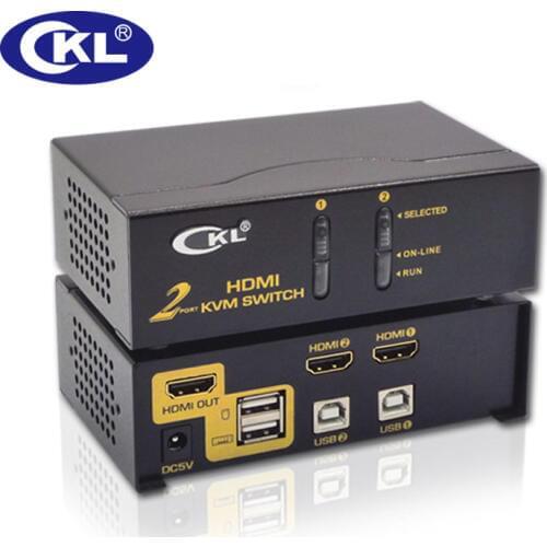 KVM Switch HDMI 2 Port, Keyboard Video Mouse Switcher for Computer Laptop Server DVR 1080P CKL-92H
