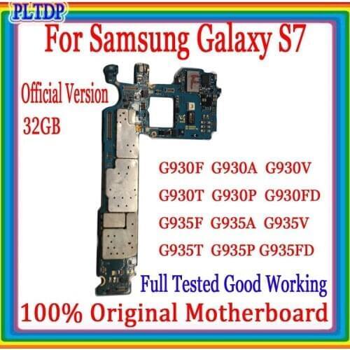 32G MainBoard For Samsung S7 G935F G935FD G935A G935P G935T G935V G930F Motherboard With Chips Android Logic Board 100% Original