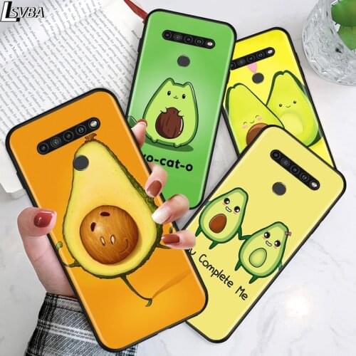 Cute Avocado for LG G8 G8S G8X V30 V35 V40 V50 V60 ThinQ Q60 K40 K50 K51 K61 K71 K92 K62 Soft Black Phone Case