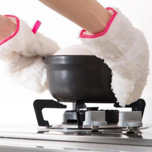 Multifunctional Kitchen Dishwashing Gloves Durable Cleaning Cloth Gloves Easy Cleaning Bamboo Fiber Glove With Elastic Band