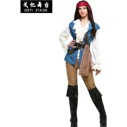 New Halloween pirate costumes for women female adult halloween captain sparrow costume pirates cosplay