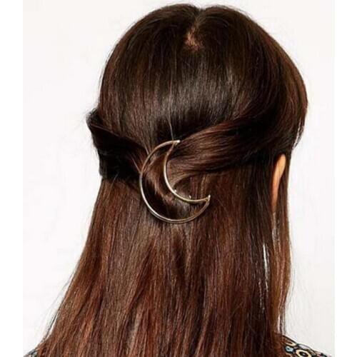 New Big Card Exaggerated Girl Triangle Moon Hairpin Clip Hair Accessories Jewelry Hair Clips Geometric Shape Side Clip Headwear