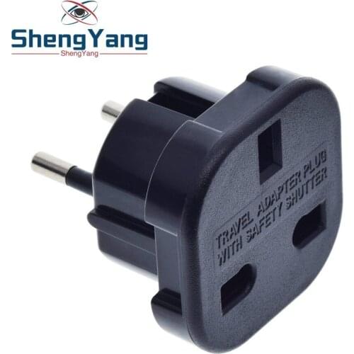 New Universal Travel UK to EU Euro Plug AC Power Charger Adapter Converter Socket Black Power Plug Adaptor Connector