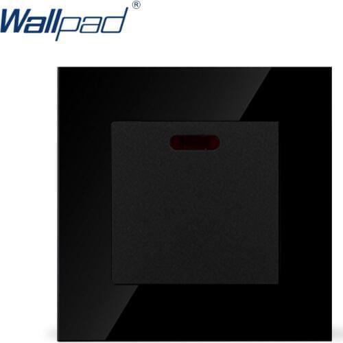 Wallpad 20A Switch Luxury Black Crystal Glass 20A Kitchen Barthroom Heater Wall Switch with Led Light,Free Shipping
