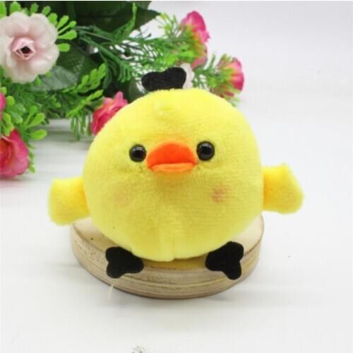 6cm GIRLS WORLD Plush Little Yellow Chicken Soft Stuffed Creative Key Ring Toy Fashion Bag Keychain Pendant