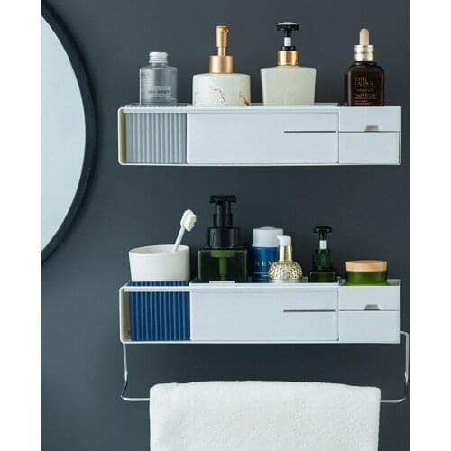 Punch-free Bathroom Shelf For Home Toilet Organizer Multi-functional Towel Rack Bathroom Accessories Storage Rack Kitchen Holder