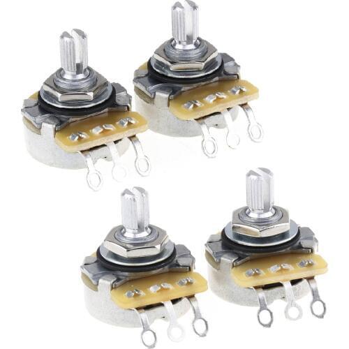 CTS 450 Series A/B500K Split Shaft Fine 24-Splines Audio/Linear Taper Potentiometer for Electric Guitar Bass, 10% Tolerance