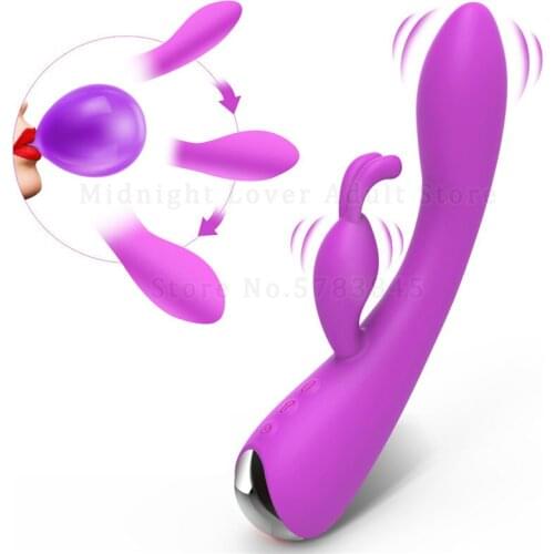 10 Speed Rabbit Vibrators Inflatable Dildo Expansion Vagina Clitoris Stimulator Masturbator G-spot Vibrator Sex Toys For Women