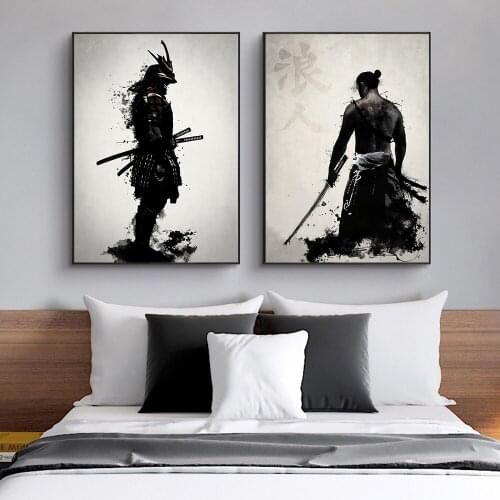 Japanese Warrior Canvas Painting HD Print Posters On Canvas Modern Wall Art Decorative Pictures For Living Room Decor No Frame