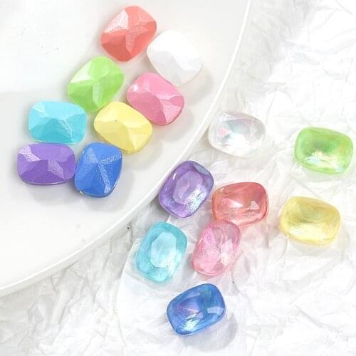 10Pcs Mix Mocha Aurora Rectangle Fancy Loose Pointback Rhinestones Nail Art Accessories High Quality K9 Glass Crystals for Nails