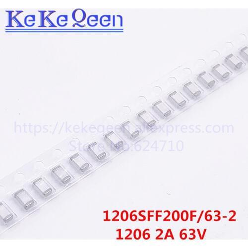 100PCS/LOT 1206SFF200F/63-2 1206 2A 63V PPTC Resistor FUSE 1206 SMD NEW Original SURFACE-MOUNT FUSES Fast-Acting Chip Fuses