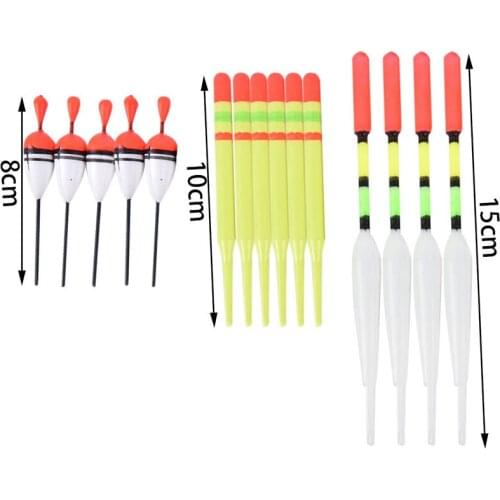 15pcs Fishing Lure Floats Bobber Slip Drift Tube Indicator Accessories Sport 8/10/15cm Fishing Float