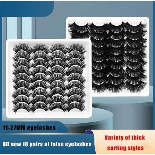18 Pairs Of Fried Eyelashes Natural Thick Long False Eyelashes Dramatic Fake Lashes Makeup Extension Eyelashes TSLM1