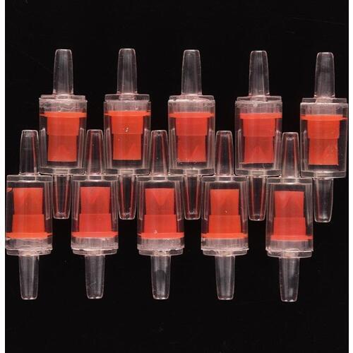 2 PCS Plastic One Way Non-Return Check Valve Aquarium Co2 System Aquarium Air Pump Red Water Tools Wholesale