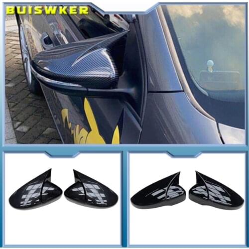 2pcs Car Rear View Mirrors Cover Protector For Golf 6 MK6 R VI 2009-2013 Black 5K0857537 Auto Rearview Mirror Covers Accessories
