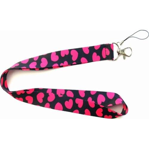 200pcs Love heart Mobile Phone Long Rope Neck Strap Lanyard for Keys ID Card USB Badge Holder Smartphones Case Camera strap