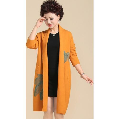 2019 Autumn and Winter new Casual Sweater Coats Women Fashion Long Sleeve Print Sweater vintage Knitted V-Neck Cardigans women