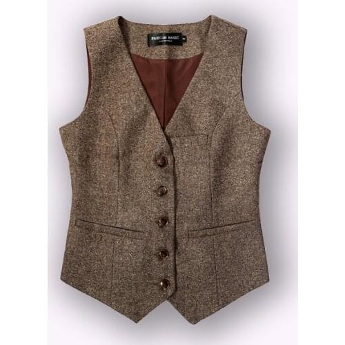 2020 spring autumn Plus size Fashion women suit Waistcoat vintage v-neck Vest Sleeveless Slim OL elegant Vests A37