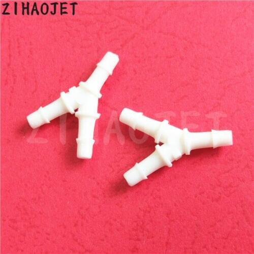 3x2mm 4x3mm 4x2.5mm 6x4mm white ink tube connector for Seiko 510 Konica 512 Xaar 382 head plastic ink hose fittings 3 ways 30pcs