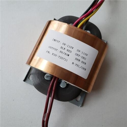8V 5A R Core Transformer 40VA R30 custom transformer 2*110V copper shield for Pre-decoder Power amplifier