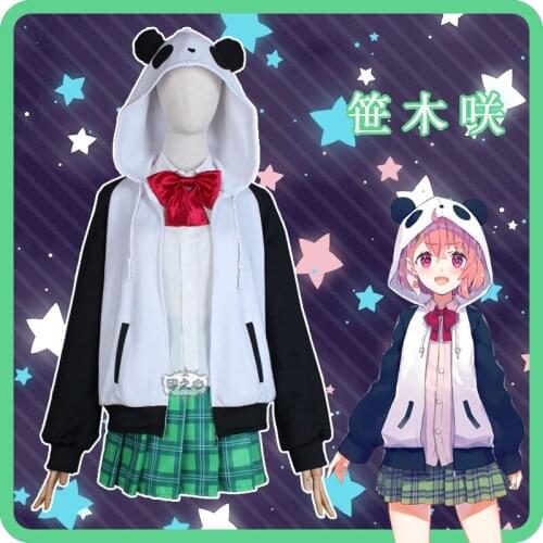 Anime Virtual YouTuber Rainbow Club Gamers Sasaki Saku School Uniform Party Dress Cosplay Costume Halloween Women Free Shipping