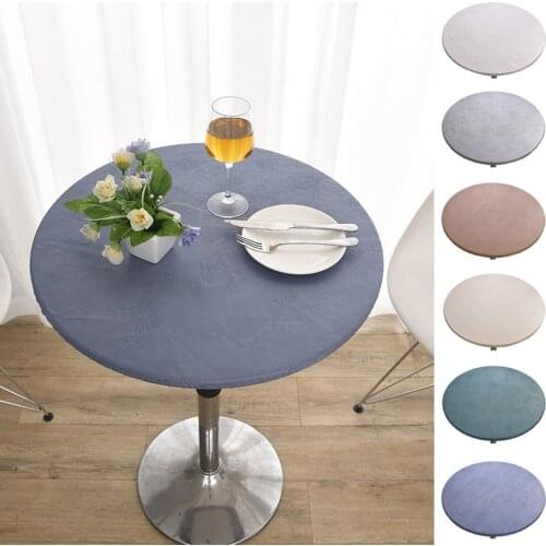 Anti-sewage No-wash and Wipeable Round Table Countertop Cover Desktop Cover Hotel Home Waterproof Elastic Turntable Cover