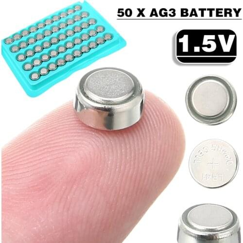 50Pcs 1.5V AG3 Button Cell Batteries LR41 SR41 Lithium Battery Button Coin Cell For Toy Smart Watch Calculator