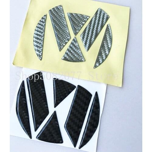Shiny Genuine Carbon Fiber Stickers Car Styling Rear Badge Grooves Decal for VW GOLF 5 6 7 GTI R20 POLO CC Beetle Magotan Passat