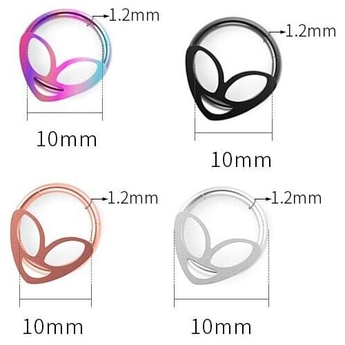 Alien Hinged Septum Clicker Segment Nose Ring Lip Ear Cartilage Ear Helix Body Piercing Jewelry Surgical Steel Ring Hoop