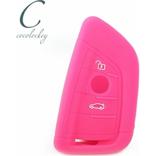 Cocolockey Silicone Car Key Case Cover for BMW 1 2 7 Series X1 X5 X6 X5M X6M Car Key Remote Rubber Rubber Protect Cover 3Buttons