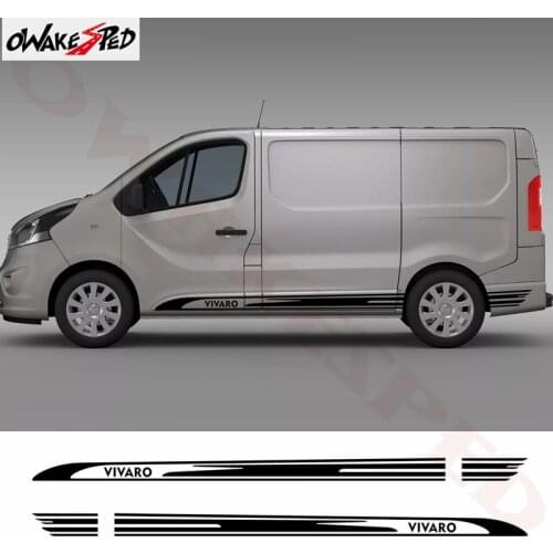 Car Styling Door Decor Sticker For Opel Vivaro 2015-2020 Sport Stripes Side Skirt Stickers Auto Body DIY Vinyl Decals