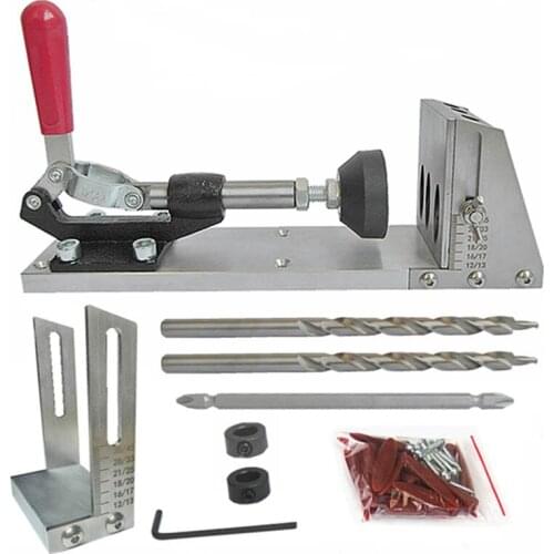 3 in 1 Woodworking oblique hole locator opener hole punch heat treatment mold device+ 9mm drill Accessories carpenter DIY tools