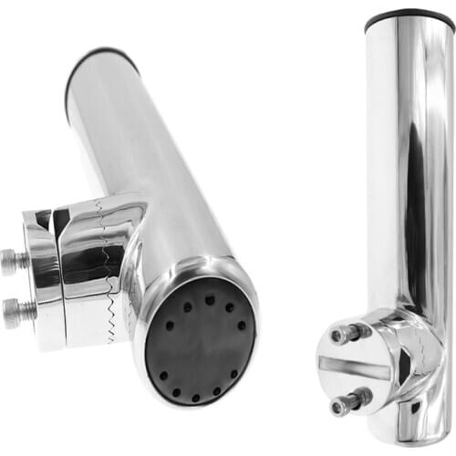 New Fishing Pole Stand Bracket For Marine Boat Accessory Tool 2pcs Kit Rails 7/8'' to 1'' Stainless Steel 30 Degree Rod Holder