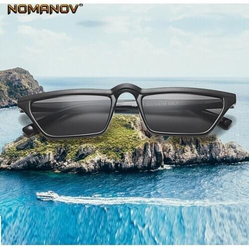 Square Trend Fashion Small Eyebrow Sun Glasses Polarized Mirror Sunglasses Custom Made Myopia Minus Prescription Lens -1 to -6