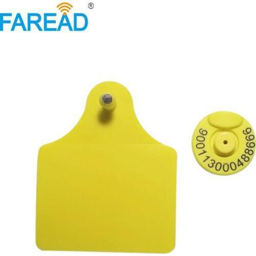 Best quality x100pairs livestock ID FDX-B Low frequency animal RFID ear tag, Sheep cow pigfor animal identification visual tag