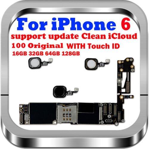 4G LTE GSM WCDMA Network Support Update for iPhone 6 Motherboard iOS System Free iCloud Main Logic Board Good Works Mb Replace
