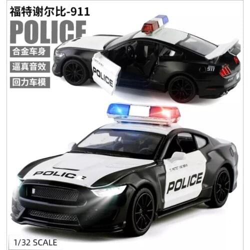 1: 32 Mustang model sound and light return force childrens toy alloy car model childrens birthday gift