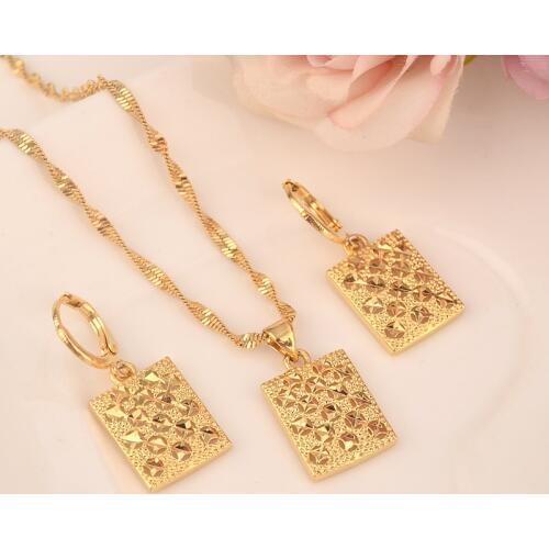 Gold Necklace Earring Set Women Party Gift big Leaf Jewelry Sets daily wear mother gift DIY charms women girls Fine Jewelry