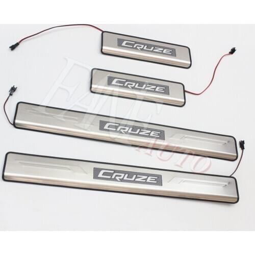 Stainless Steel Led Door Sill Scuff Plate Guard Sills Protector Trim For Chevrolet Cruze 2009-2020