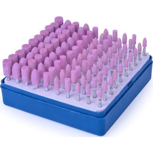 100pcs/set Drill Grinding Head Tool Assorted Ceramic Mounted Point For Dremel Mini Drill Rotary Tools Abrasive Mounted Stone